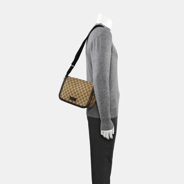 Monogram Canvas Shoulder Bag Brown
