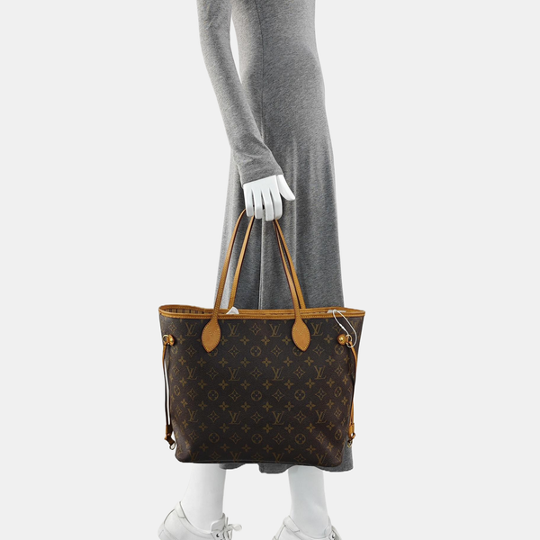 NEVERFULL MM Monogram Coated Canvas Brown