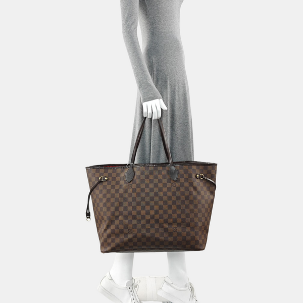 NEVERFULL GM Damier Ebene Coated Canvas Brown