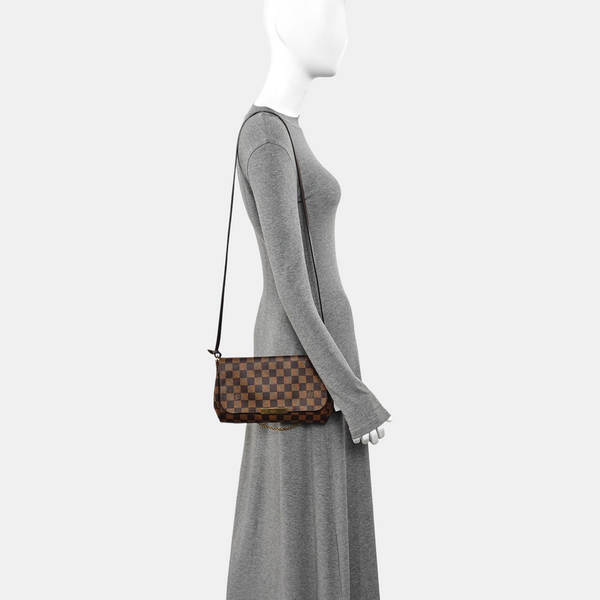 FAVORITE MM Damier Ebene Coated Canvas Brown