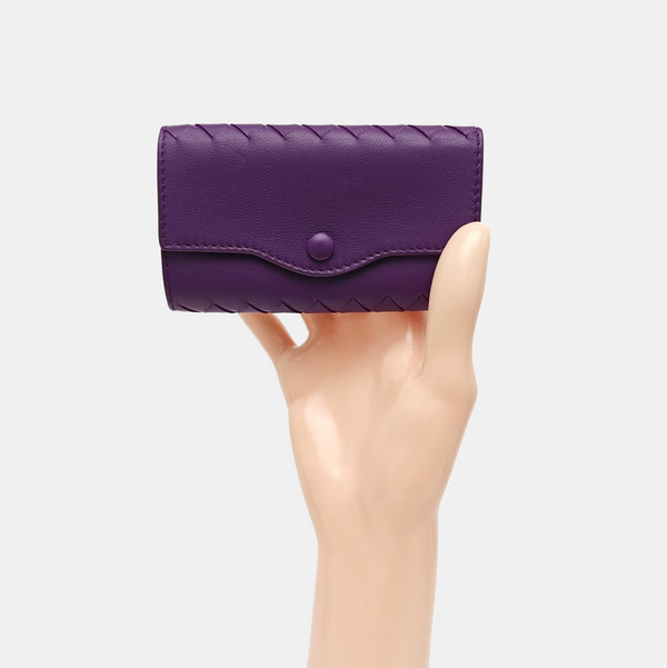 Calfskin Key Pouch Purple