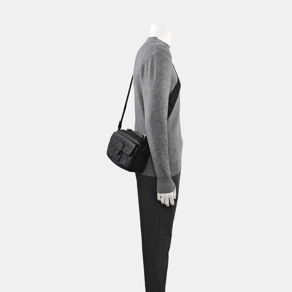 S LOCK Monogram Calfskin Black