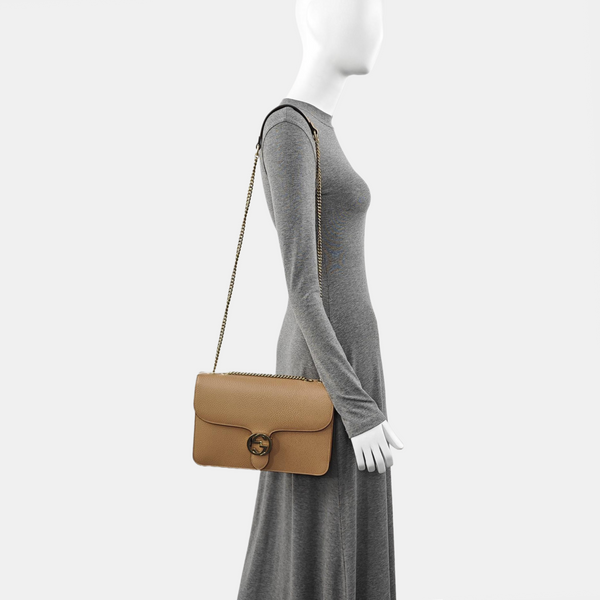 Interlocking G Large Calfskin Brown