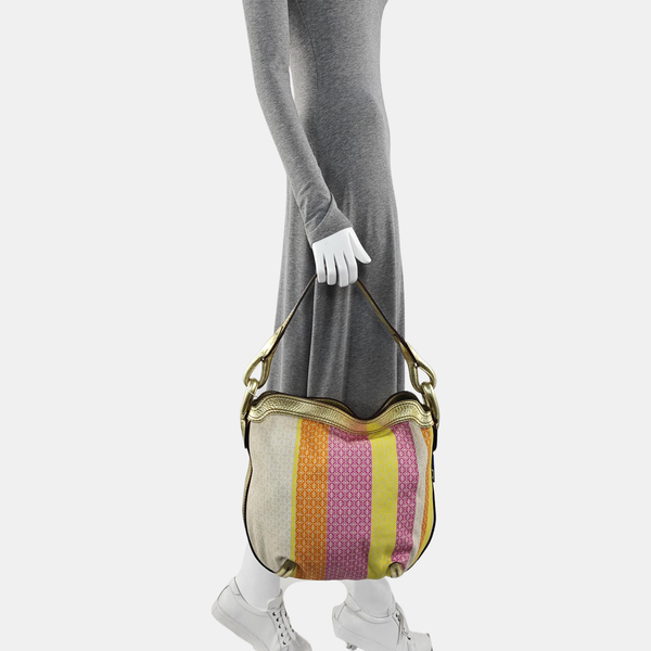 Canvas Top Handle Bag Multicolor