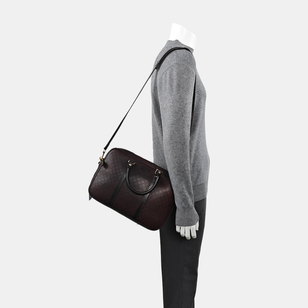 Coated Canvas Shoulder Bag Brown
