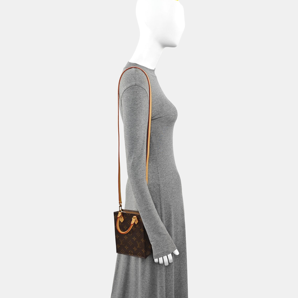SAC PLAT Mini Monogram Coated Canvas Brown