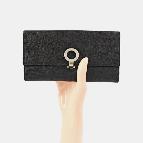 BVLGARI Calfskin Black Wallet