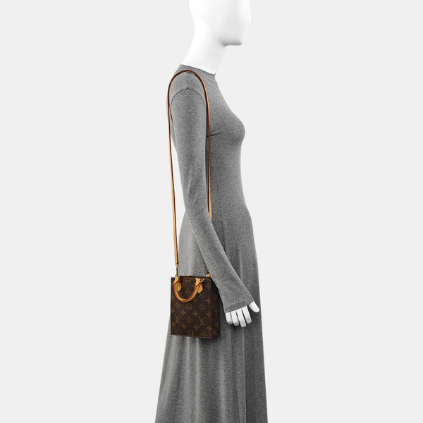 SAC PLAT Mini Monogram Coated Canvas Brown