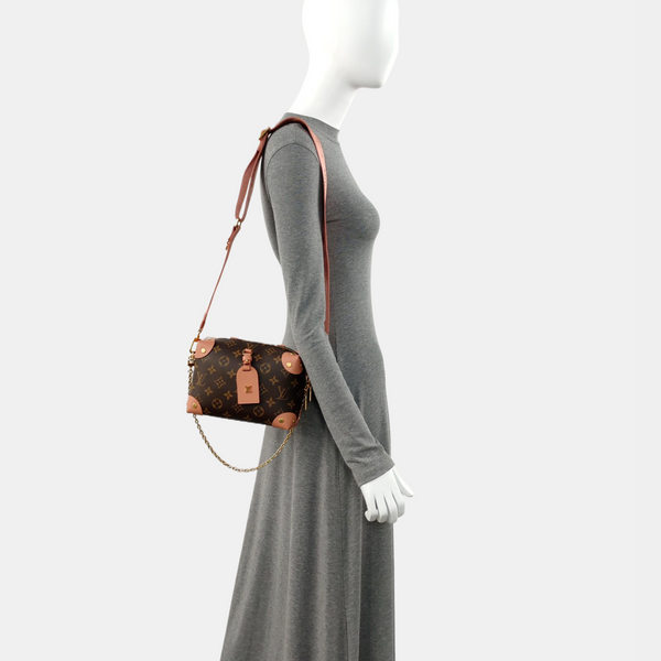 PETITE MALLE Monogram Coated Canvas Brown