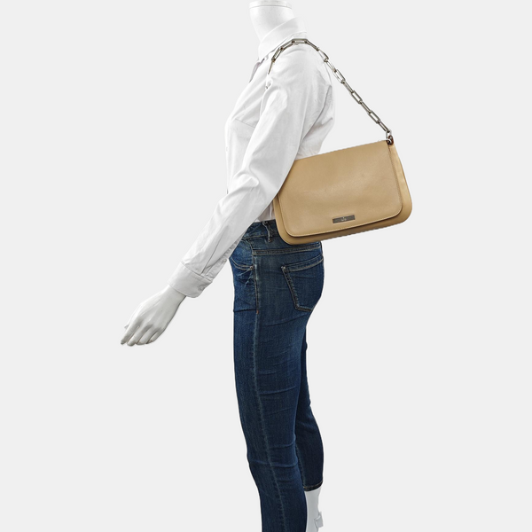 Calfskin Shoulder Bag Beige