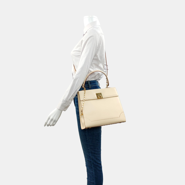 Calfskin Shoulder Bag Beige