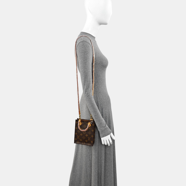 SAC PLAT Mini Monogram Coated Canvas Brown