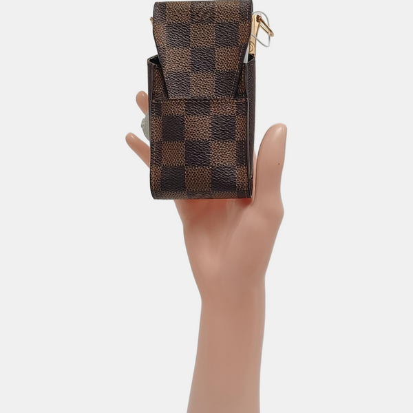 Damier Ebene Coated Canvas Clutch Brown