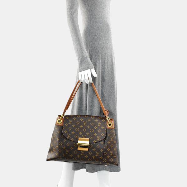 OLYMPE MM Monogram Coated Canvas Brown
