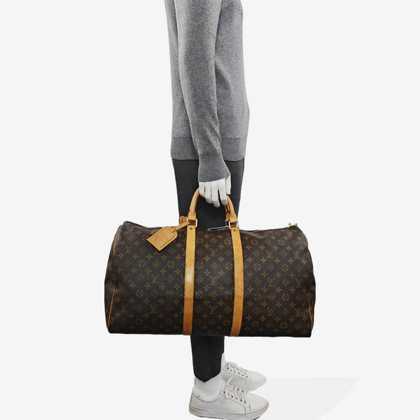SAC SOUPLE 55 Monogram Coated Canvas Brown