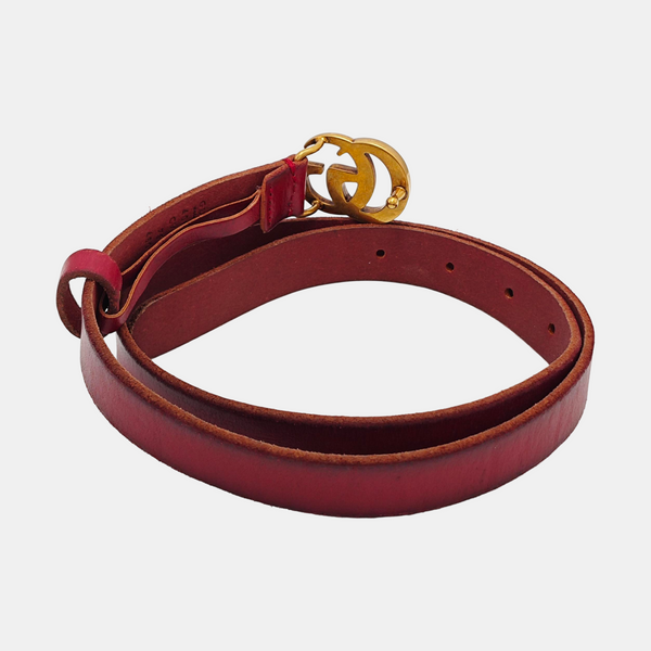 Leather Belt Red
