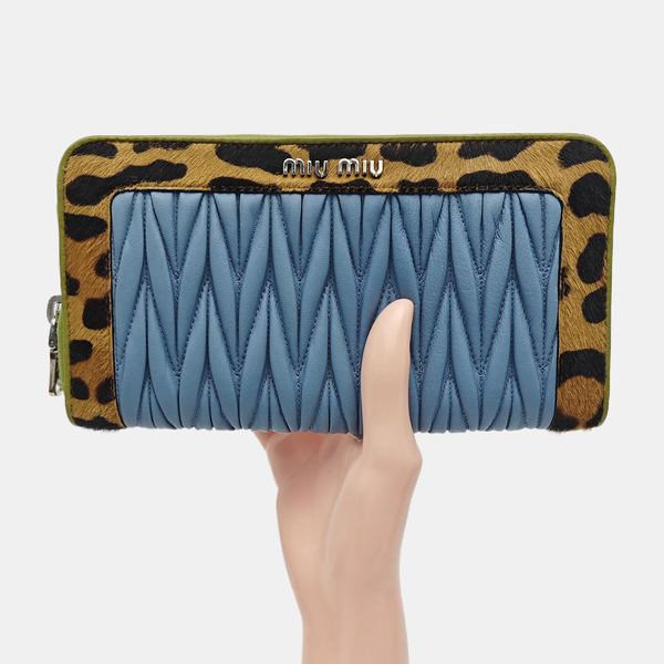 Quilted Lambskin Wallet Blue