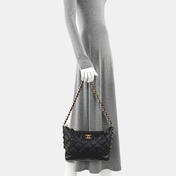 23K Quilted Calfskin Black
