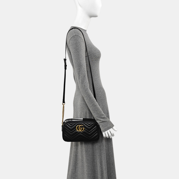GG Marmont Small Quilted Calfskin Black