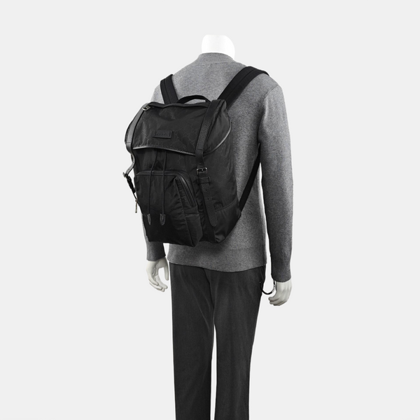 Monogram Nylon Backpack Black