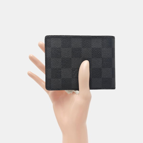 AMERIGO Damier Graphite Coated Canvas Gray Wallet