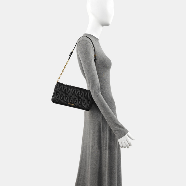 Quilted Lambskin Crossbody Bag Black