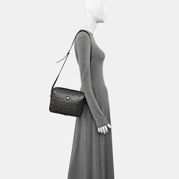Coated Canvas Shoulder Bag Blue