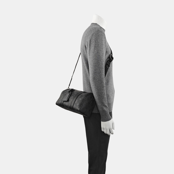 KEEPALL Monogram Coated Canvas Black