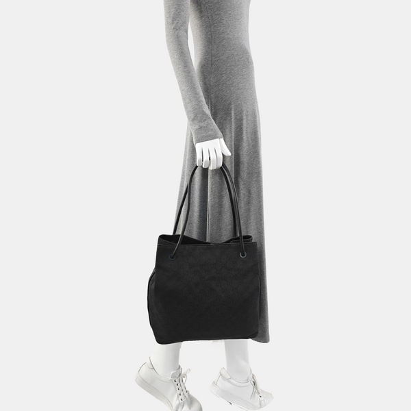 Monogram Canvas Tote Bag Black