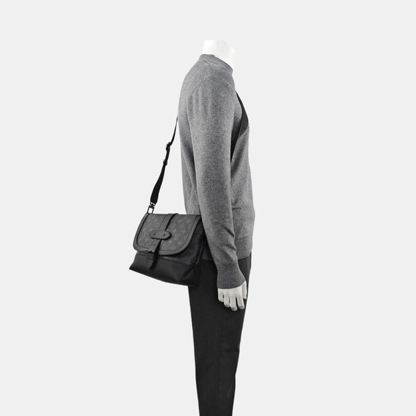 SAUMUR Monogram Coated Canvas Black