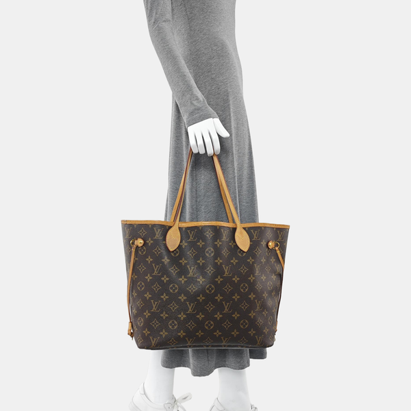 NEVERFULL MM Monogram Coated Canvas Brown