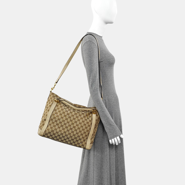Monogram Canvas Tote Bag Beige