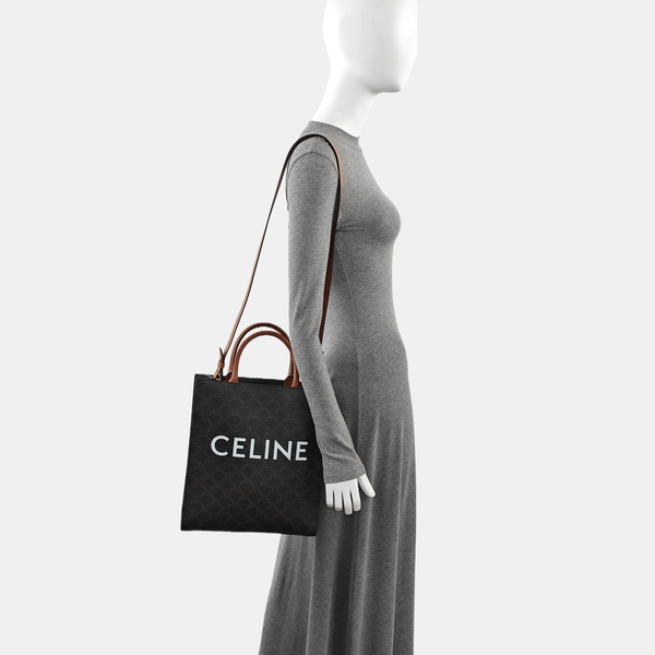 CABAS CELINE Small Coated Canvas Brown
