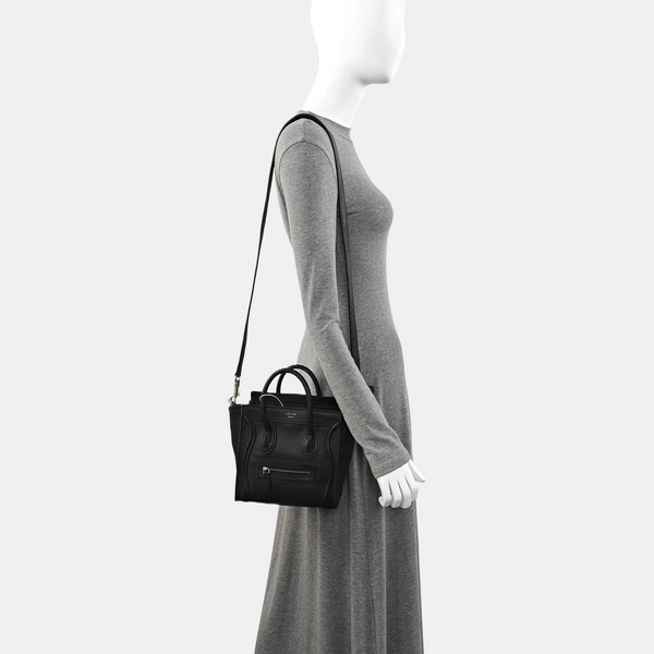 Authenticated pre-owned LUGGAGE Nano Calfskin Black - Tote Bag at Looply