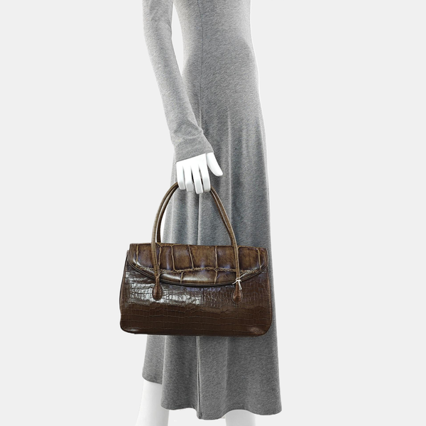 Calfskin Shoulder Bag Brown