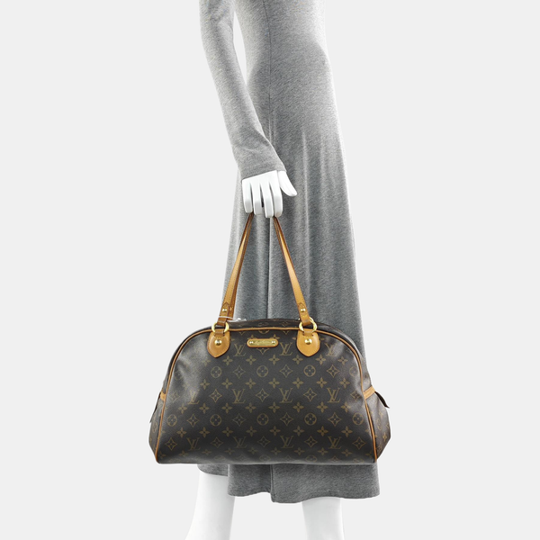 MONTORGUEI Monogram Coated Canvas Brown