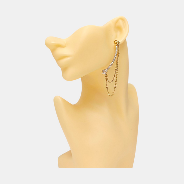 Petit CD Metal Gold Stud Earrings