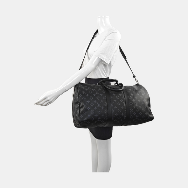 KEEPALL 45 Monogram Coated Canvas Black