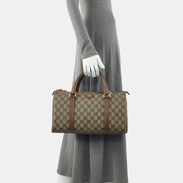 Boston Monogram Coated Canvas Brown
