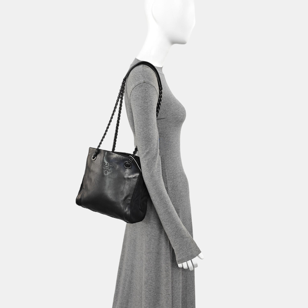 Leather Tote Bag Black