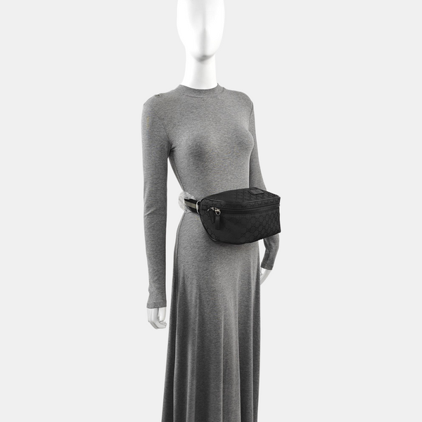 Monogram Fabric Belt Bag Black