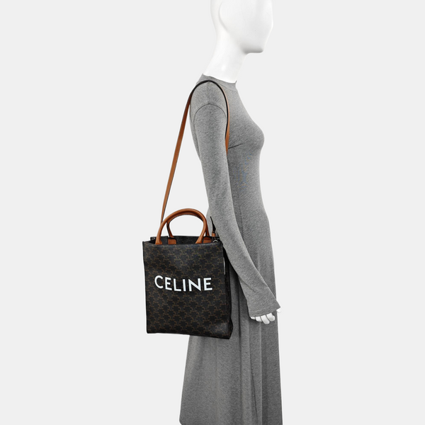 CABAS CELINE Small Coated Canvas Brown