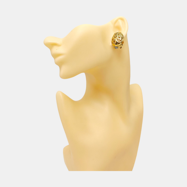 Metal Gold Clip On Earrings
