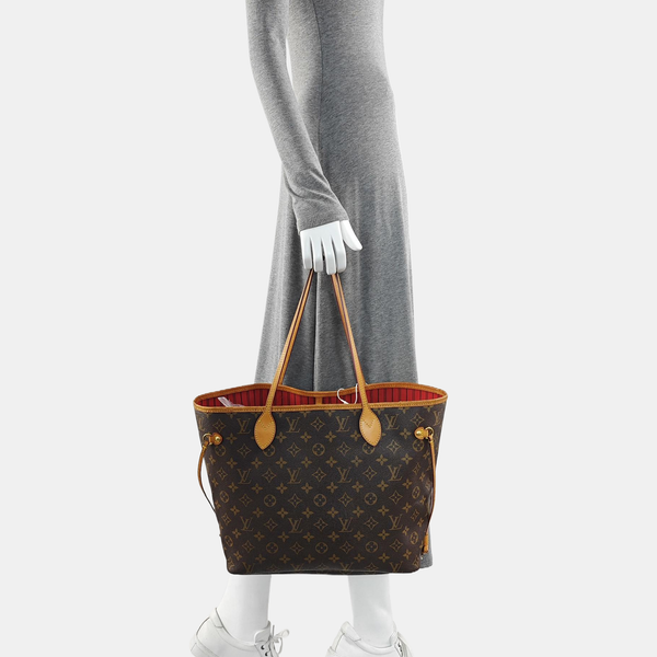 NEVERFULL MM Monogram Coated Canvas Brown