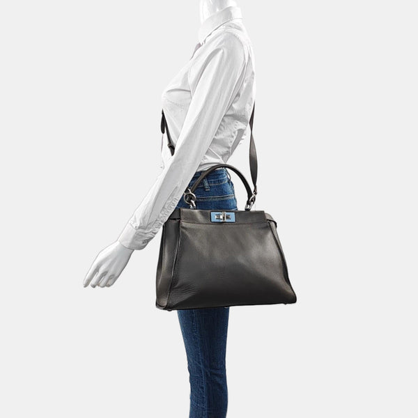 Authenticated pre-owned Peekaboo Calfskin Gray - Shoulder Bag at Looply