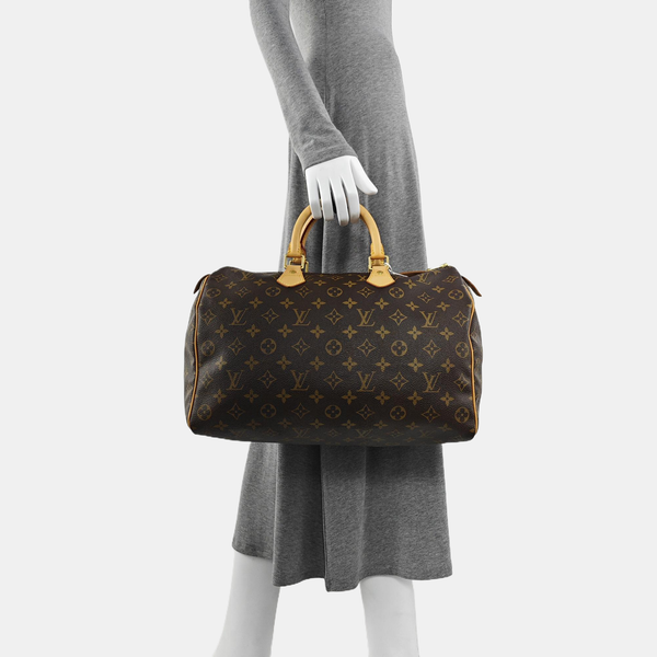 SPEEDY 35 Lona Revestida Monogram Marrón