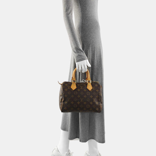 SPEEDY 25 Monogram Coated Canvas Brown