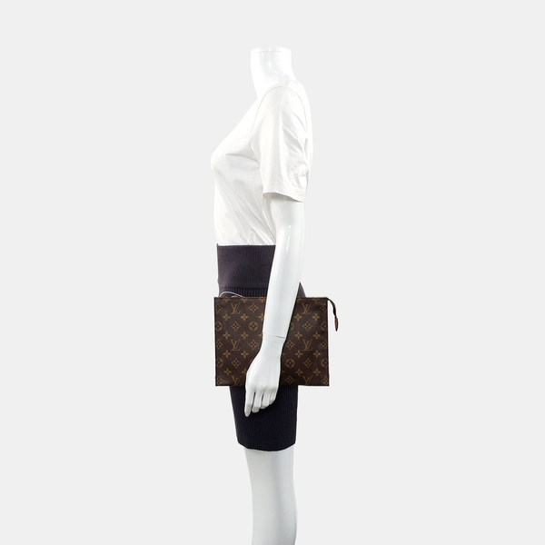 TOILET POCKET 26 Monogram Coated Canvas Brown