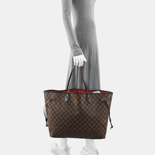 NEVERFULL GM Damier Ebene Coated Canvas Brown