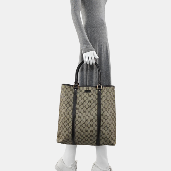 Monogram Coated Canvas Tote Bag Beige